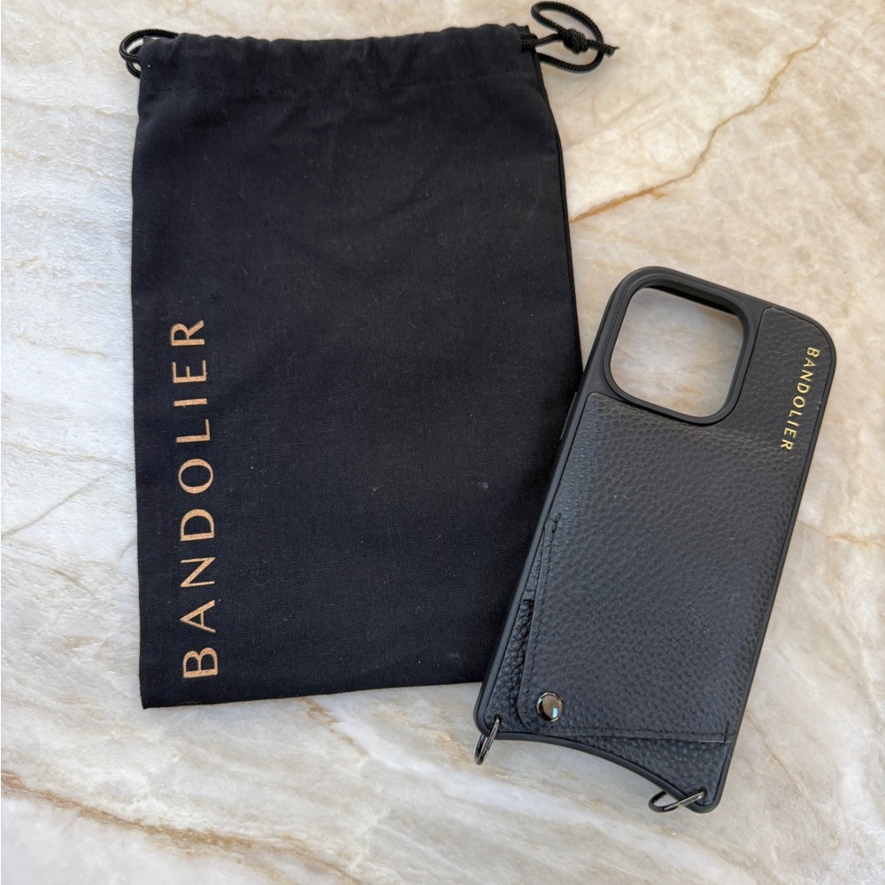 Bandolier Black Leather Case (iPhone 16 Pro)